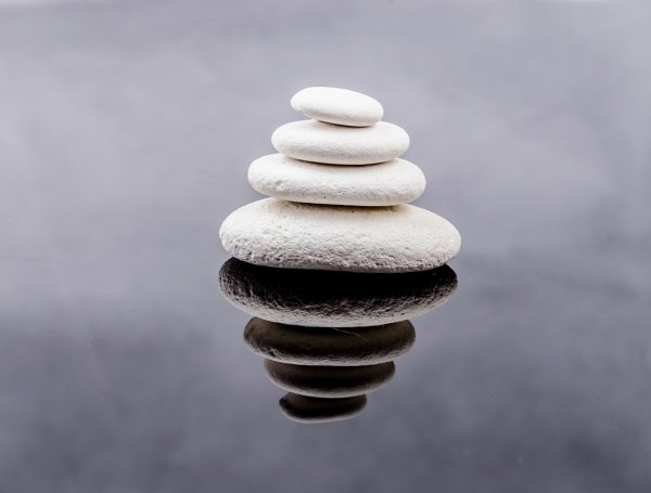 ZEN white stones balance